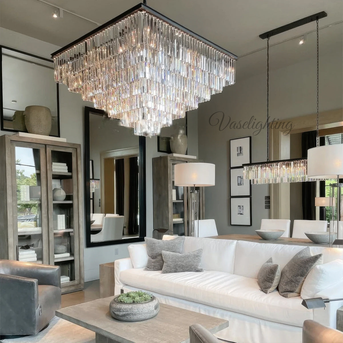 1920s Odeon Square Chandelier