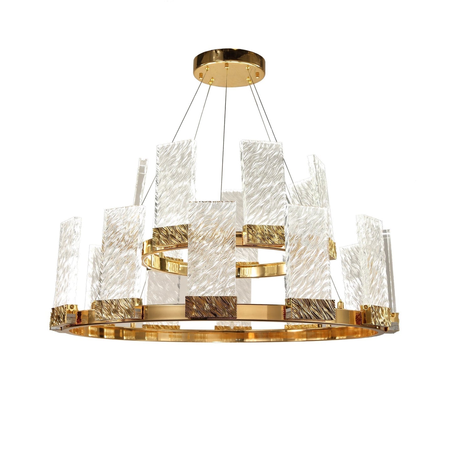 Round Tiered LED Glass Crystal Chandelier
