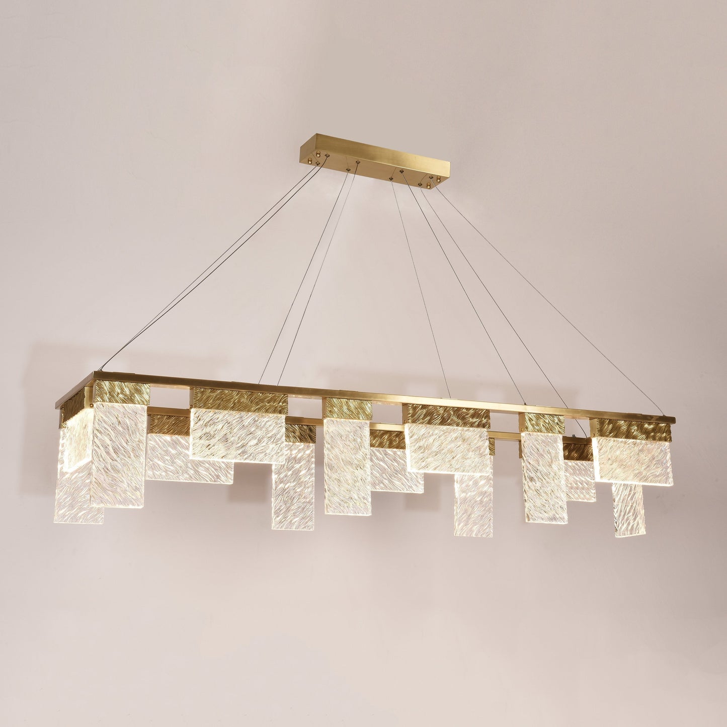 LED Rectangle Glass Chandelier
