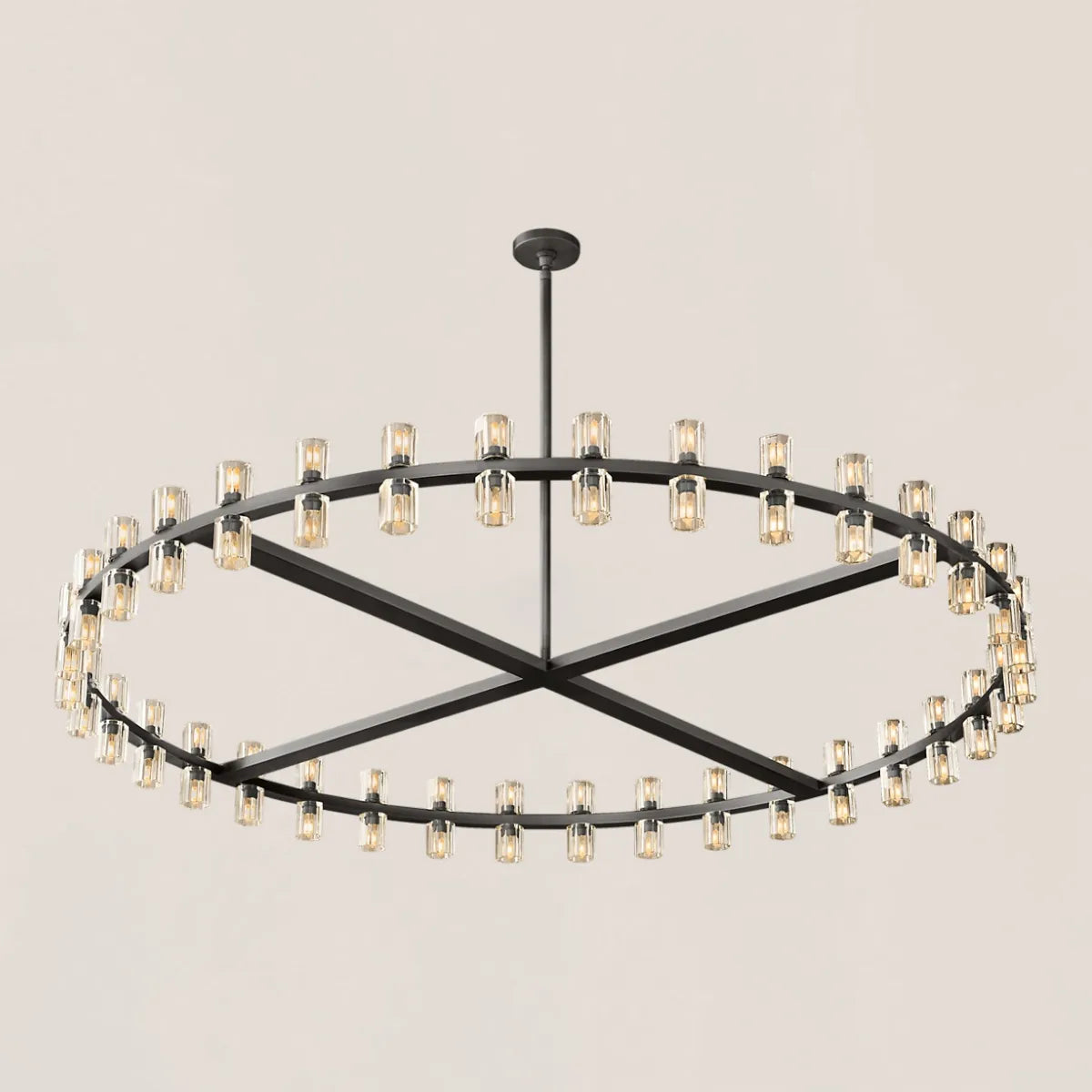 Arcachon Contemporary Industrial Crystal Glass Round LED Chandelier