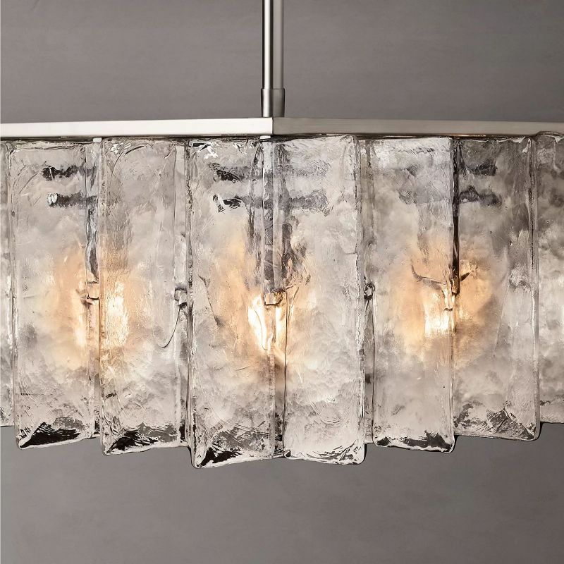 Lattice Clear Glass Square Chandelier 60"