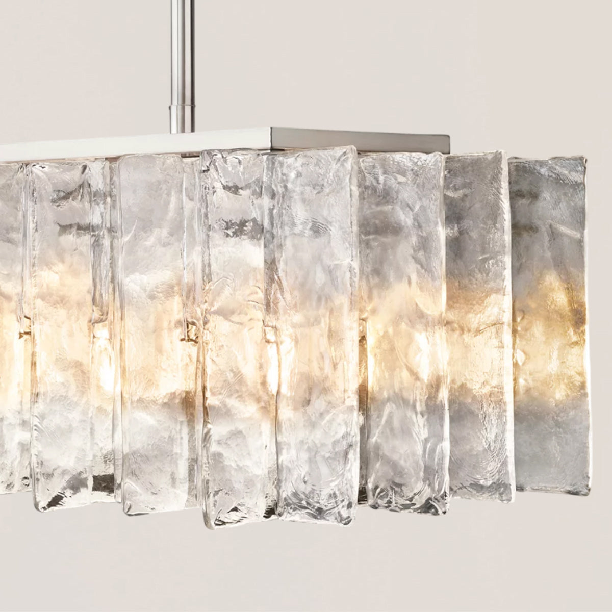 Lattice Clear Glass Rectangular Chandelier