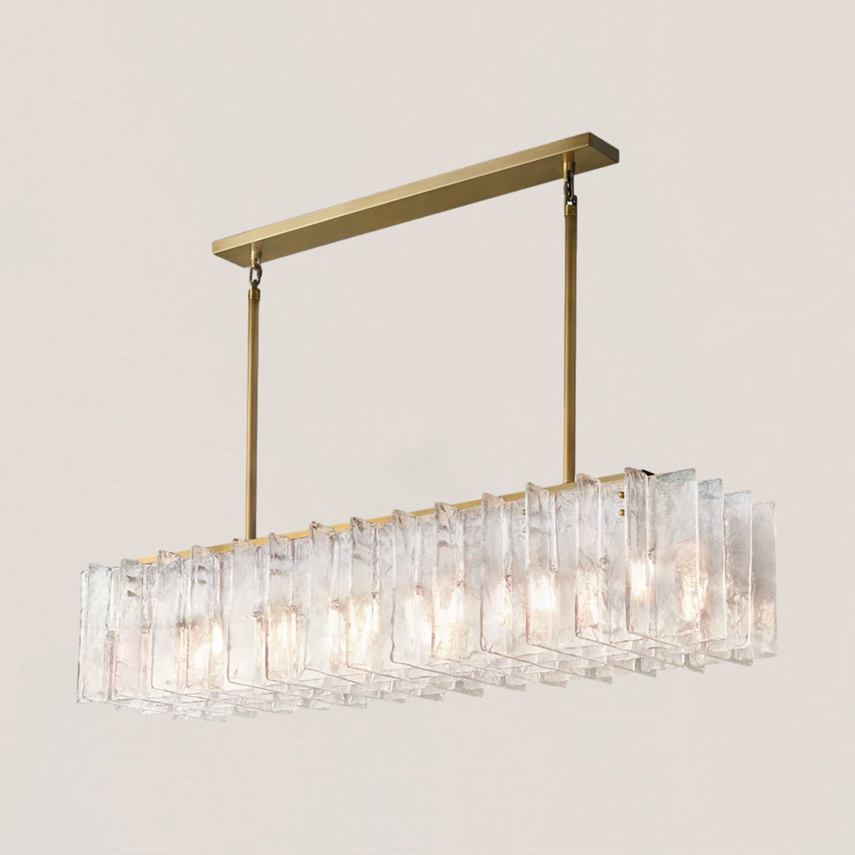 Lattice Clear Glass Rectangular Chandelier