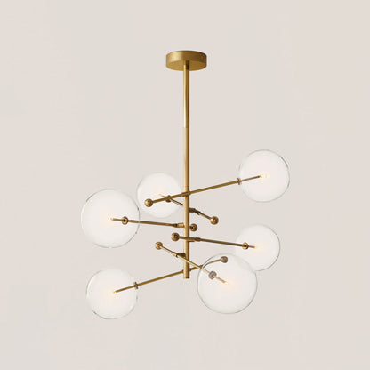 Glass Globe Mobile 6-stem Chandelier 55"