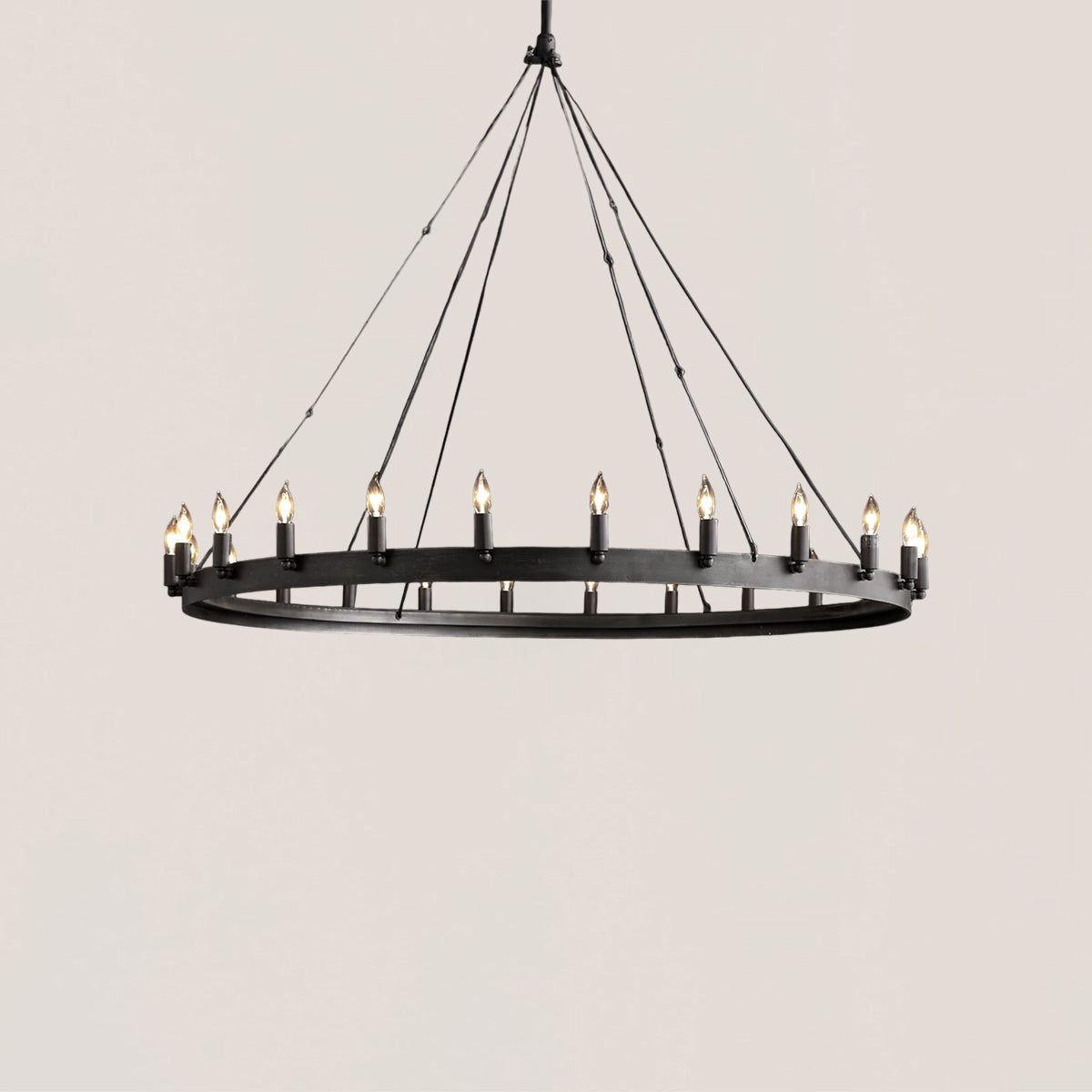 Industrial Rustic Vintage Candelabra Round Chandelier - Camino Style