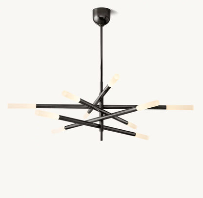 Rousseau 10-Light Mobile Etched Rod Chandelier