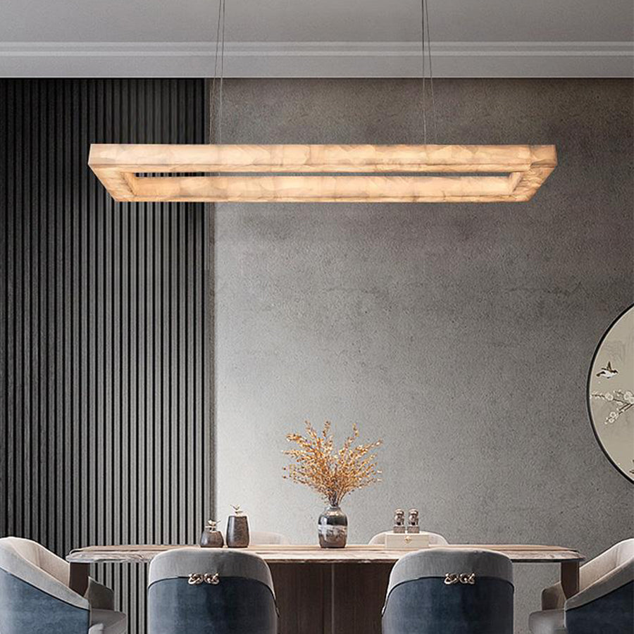 Rivage Rectangular Calcite Chandelier 72"