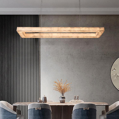 Rivage Rectangular Calcite Chandelier 72"
