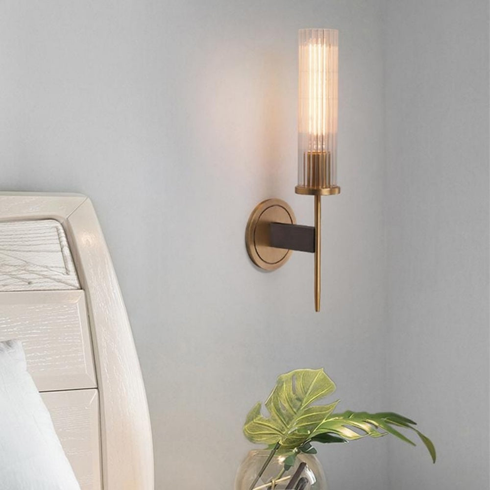 Alouette Brass Glass Wall Sconce
