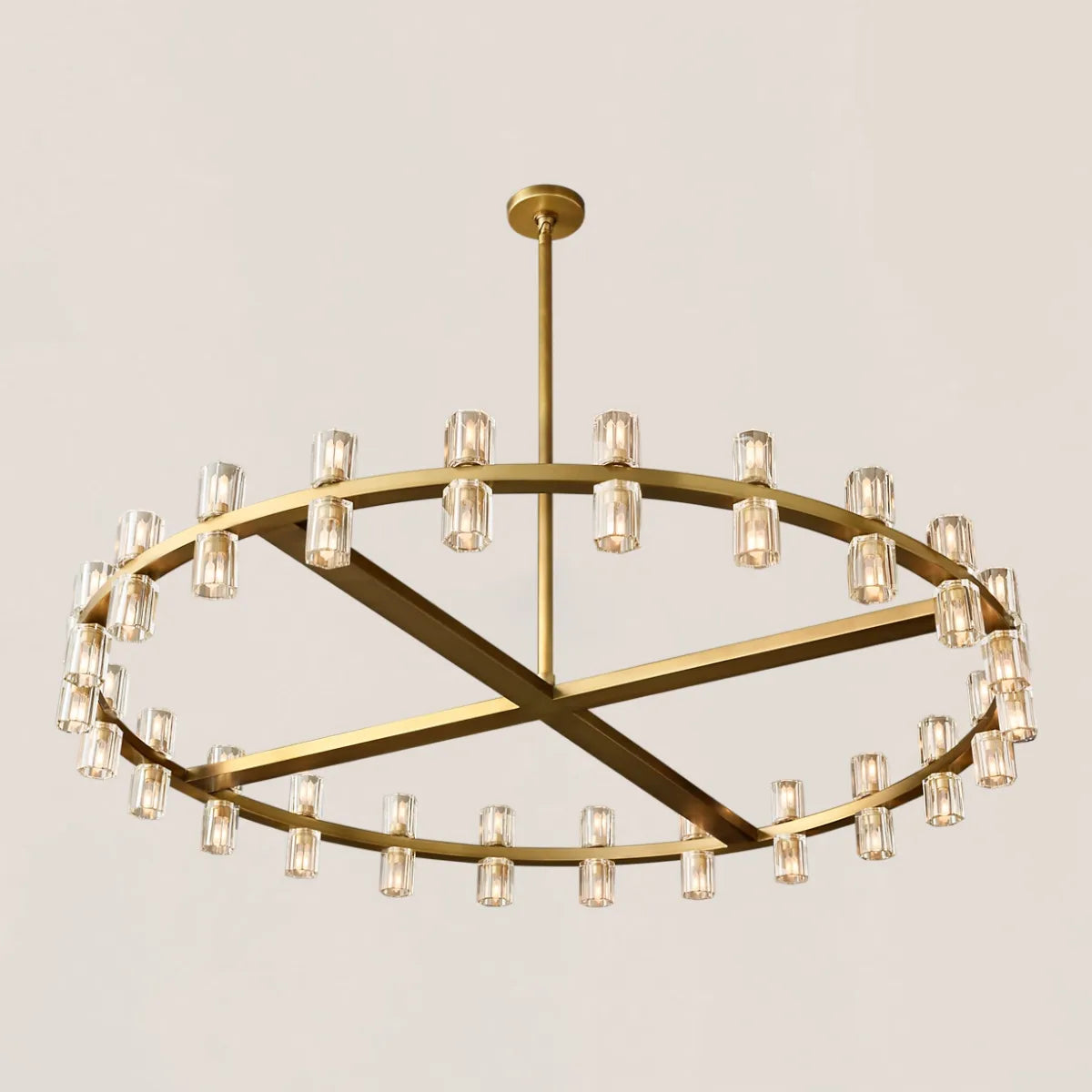 Arcachon Contemporary Industrial Crystal Glass Round LED Chandelier