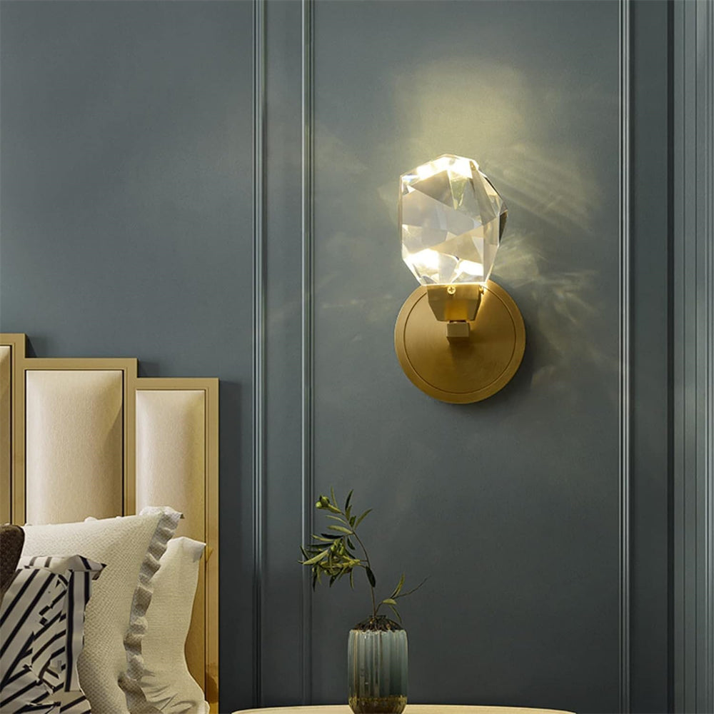 VASELAMPS - Faceted Crystal Prisms Short Wall Sconce