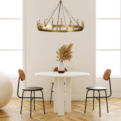 Industrial Rustic Vintage Filament Round Chandelier - Camino Style