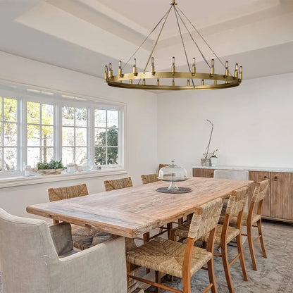 Industrial Rustic Vintage Filament Round Chandelier - Camino Style