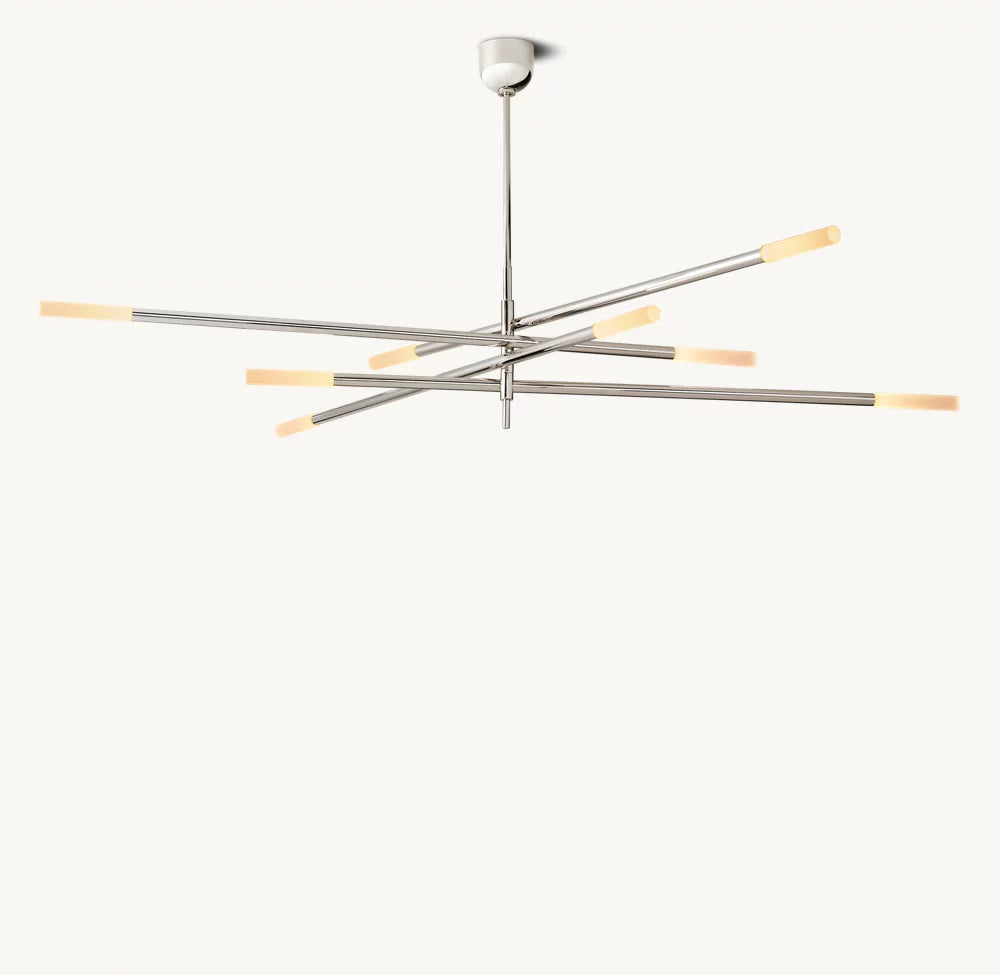 Rousseau 8-Light Mobile Etched Rod Chandelier