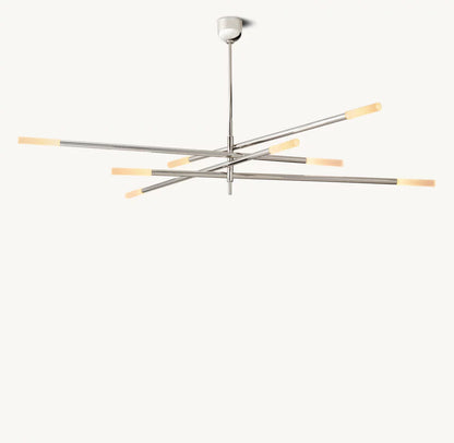 Rousseau 8-Light Mobile Etched Rod Chandelier