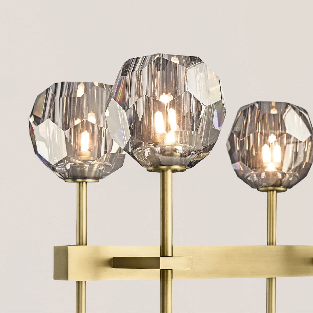 Boule De Crystal Smoke Double Linear Chandelier 60"