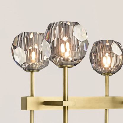 Boule De Crystal Smoke Double Linear Chandelier 60"