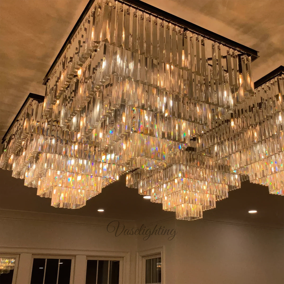 1920s Odeon Square Chandelier