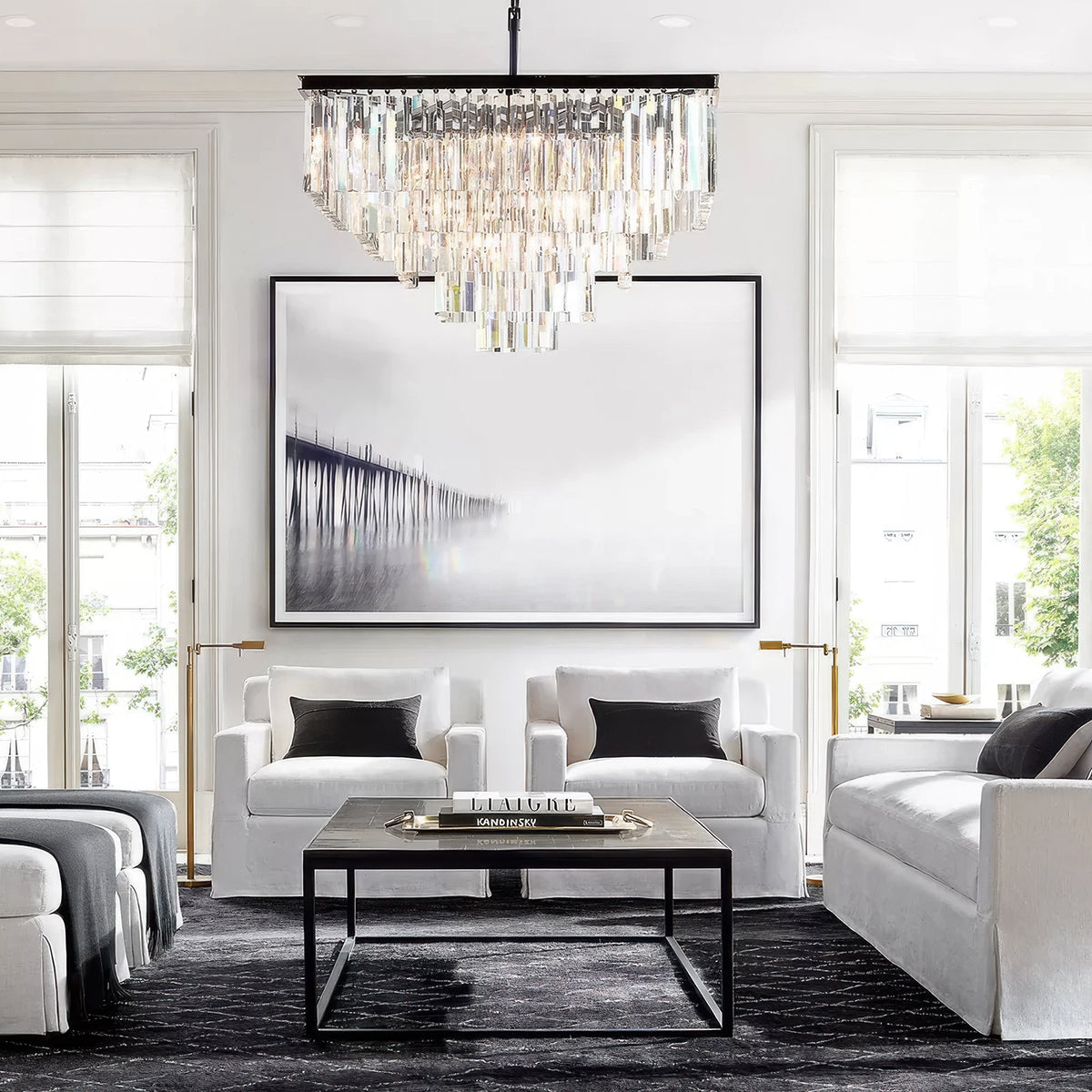 1920s Odeon Square Chandelier