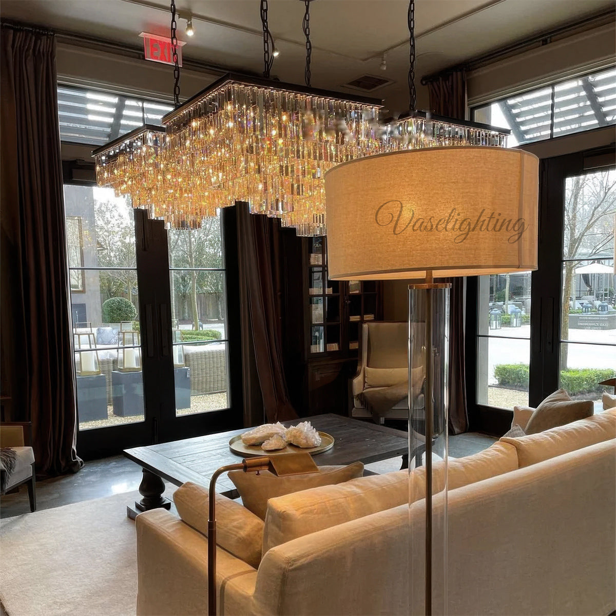 1920s Odeon Square Chandelier
