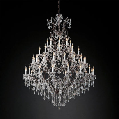 19TH Rococo Iron & Crystal Round Chandelier