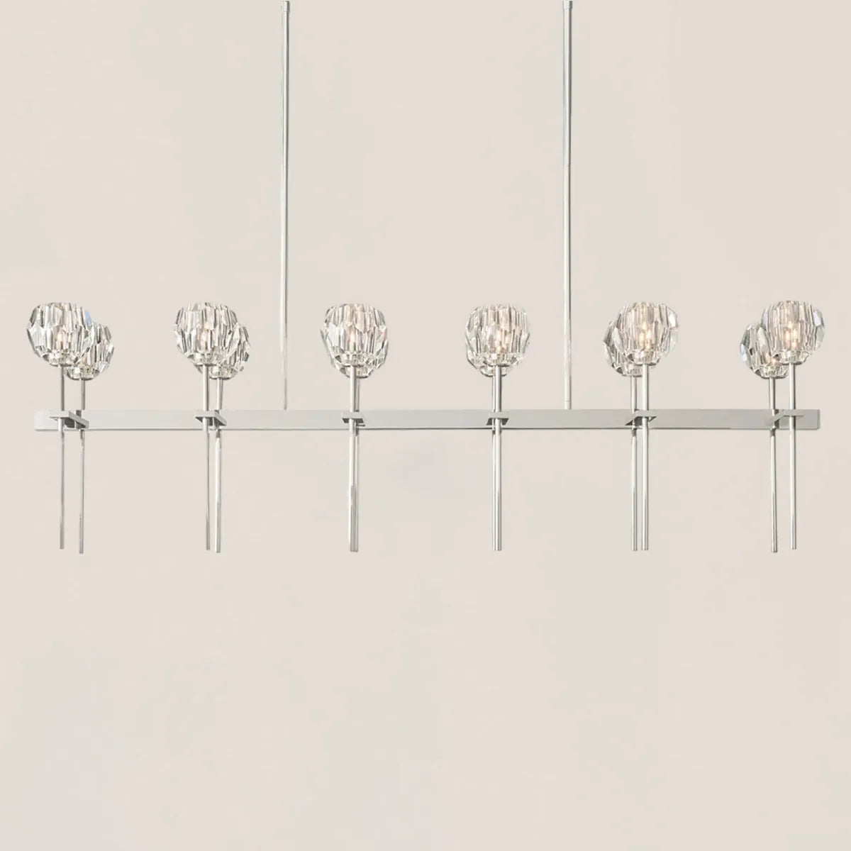 Boule De Crystal Clear Double Linear Chandelier 60"