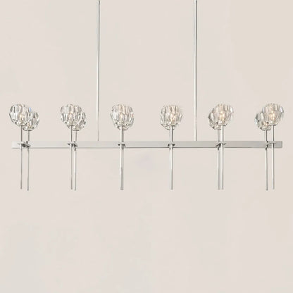 Boule De Crystal Clear Double Linear Chandelier 60"