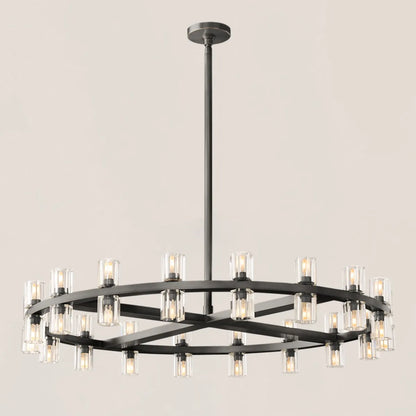 Arcachon Contemporary Industrial Crystal Glass Round LED Chandelier