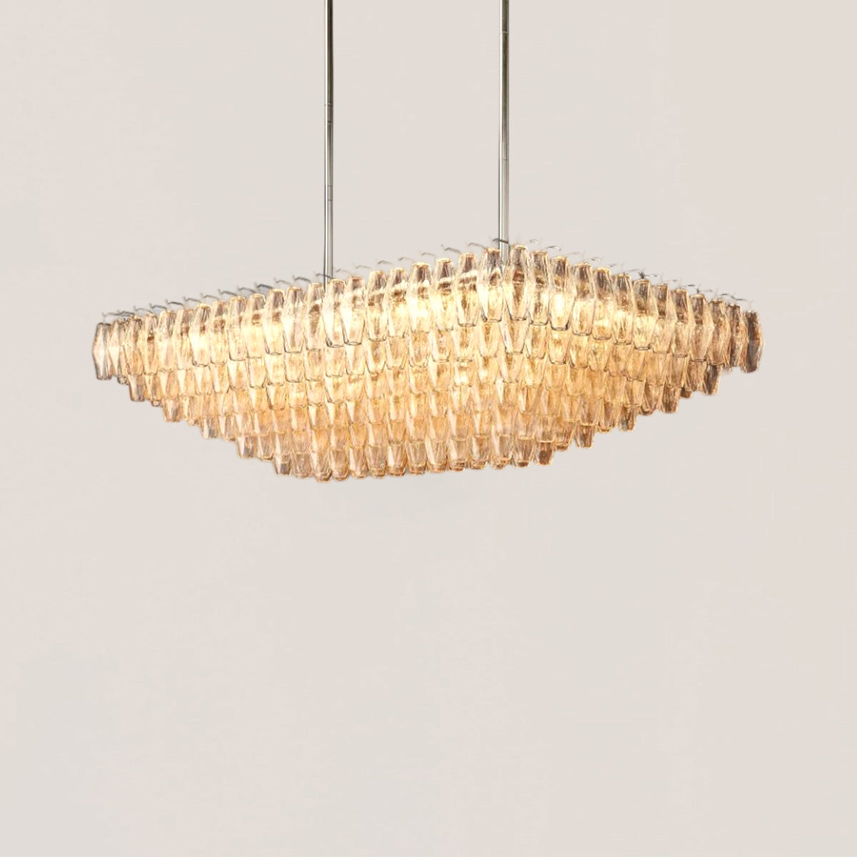 Chiara Clear Glass Rectangular Chandelier
