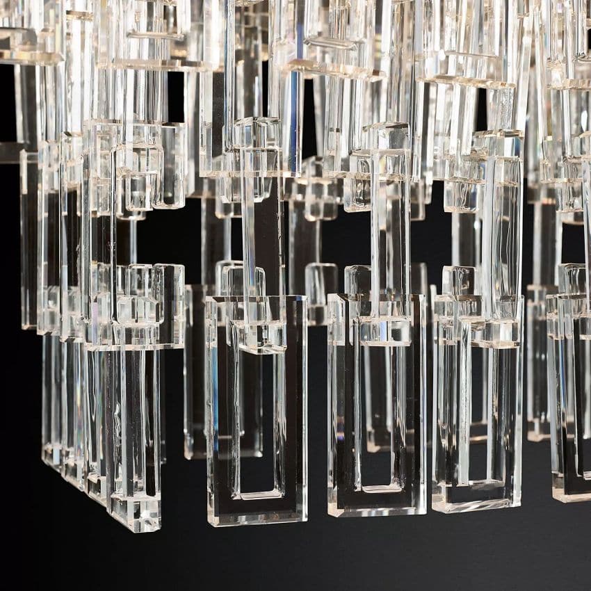 Marignan Tiered Crystal Rectangular Chandelier 60"