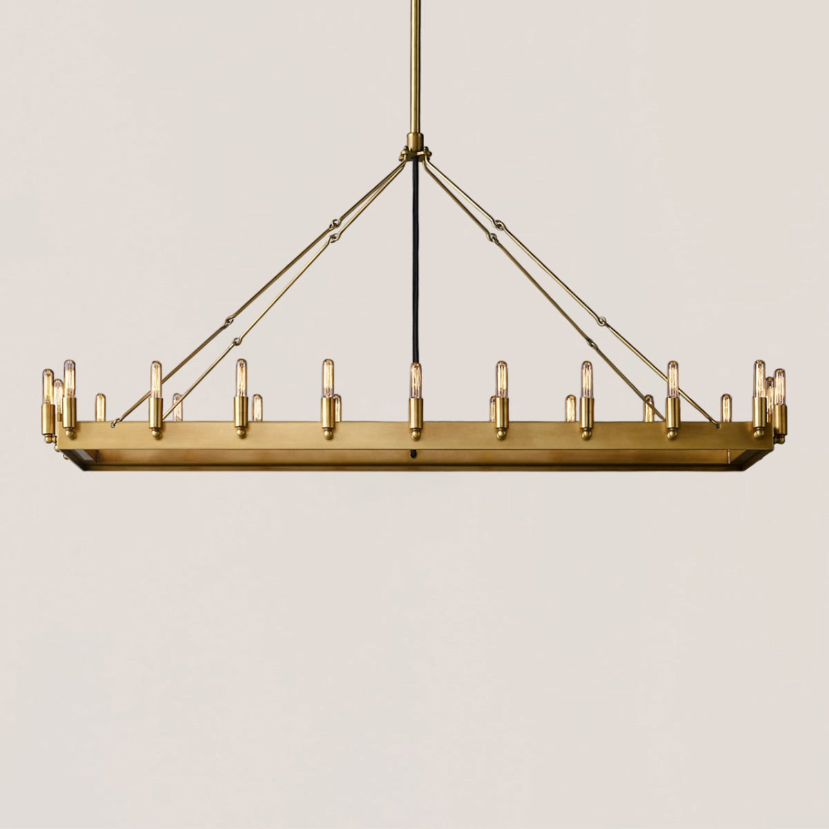 Industrial Rustic Vintage Filament Rectangular Iron Chandelier - Camino Style