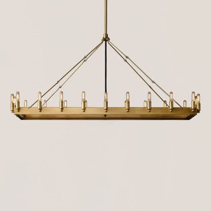 Industrial Rustic Vintage Filament Rectangular Iron Chandelier - Camino Style
