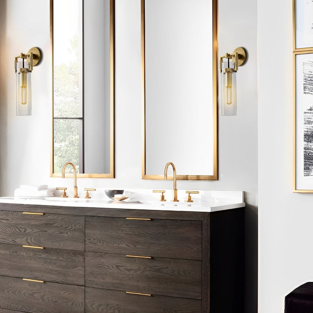 Machinist Glass Cylinder Sconce