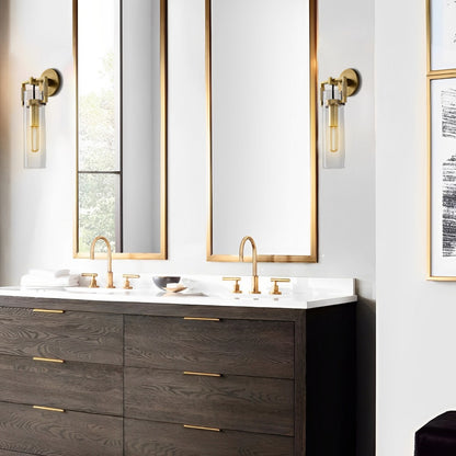 Machinist Glass Cylinder Sconce