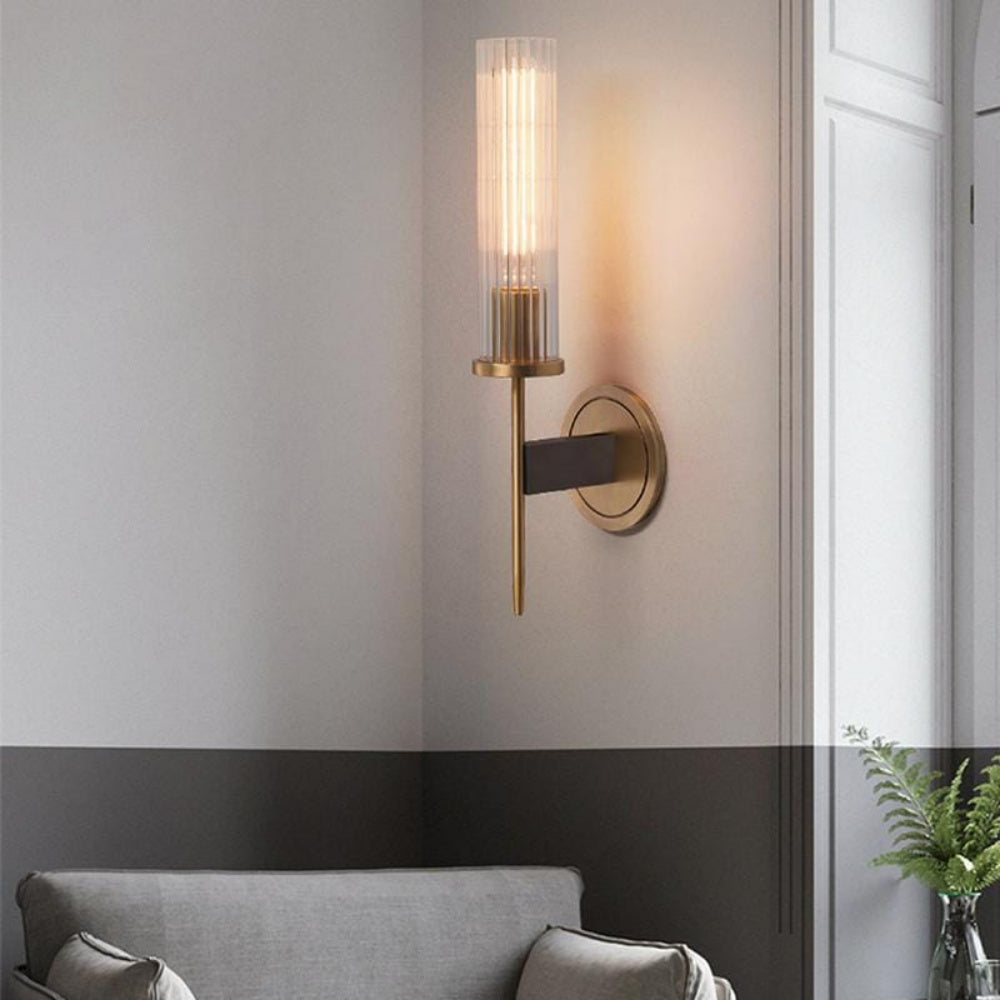 Alouette Brass Glass Wall Sconce