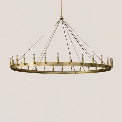 Industrial Rustic Vintage Filament Round Chandelier - Camino Style