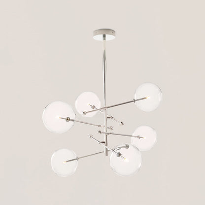 Glass Globe Mobile 6-stem Chandelier 55"