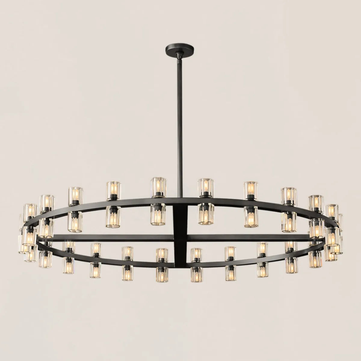 Arcachon Contemporary Industrial Crystal Glass Round LED Chandelier