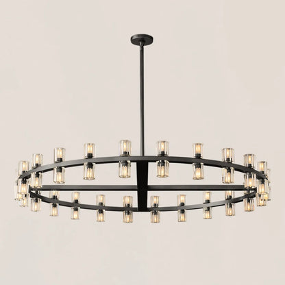 Arcachon Contemporary Industrial Crystal Glass Round LED Chandelier