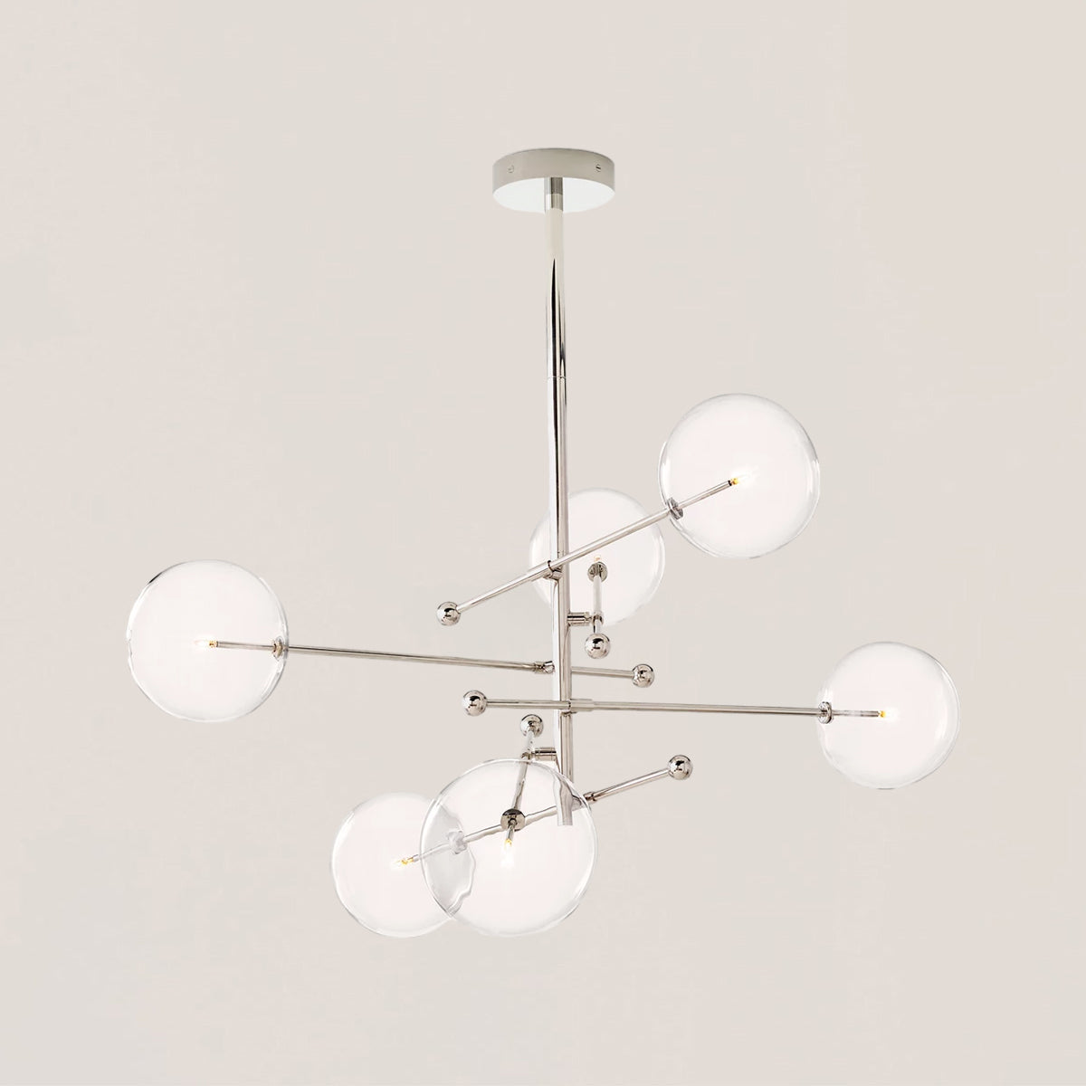 Glass Globe Mobile 6-stem Chandelier 55"