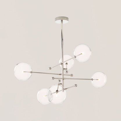 Glass Globe Mobile 6-stem Chandelier 55"
