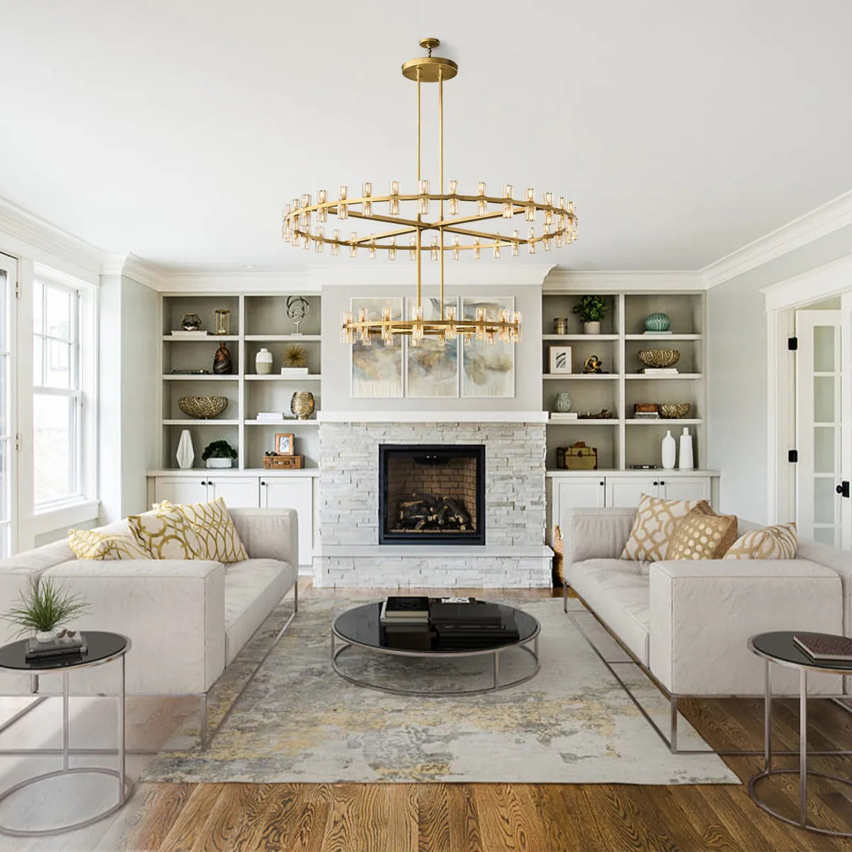 Arcachon Led Round Two-tier Chandelier 60"