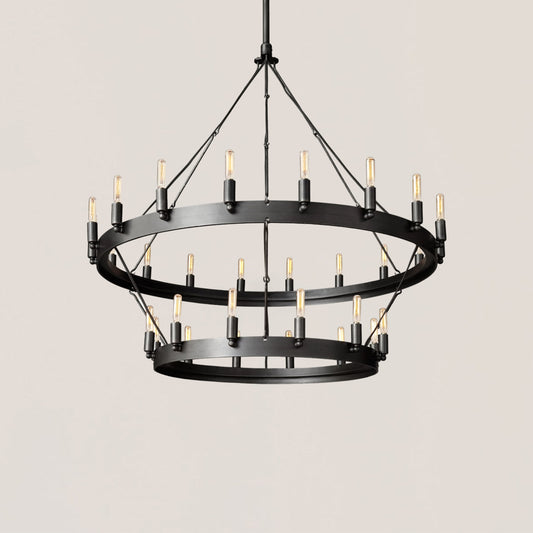Industrial Rustic Vintage Filament 2-tier Chandelier - Camino Style