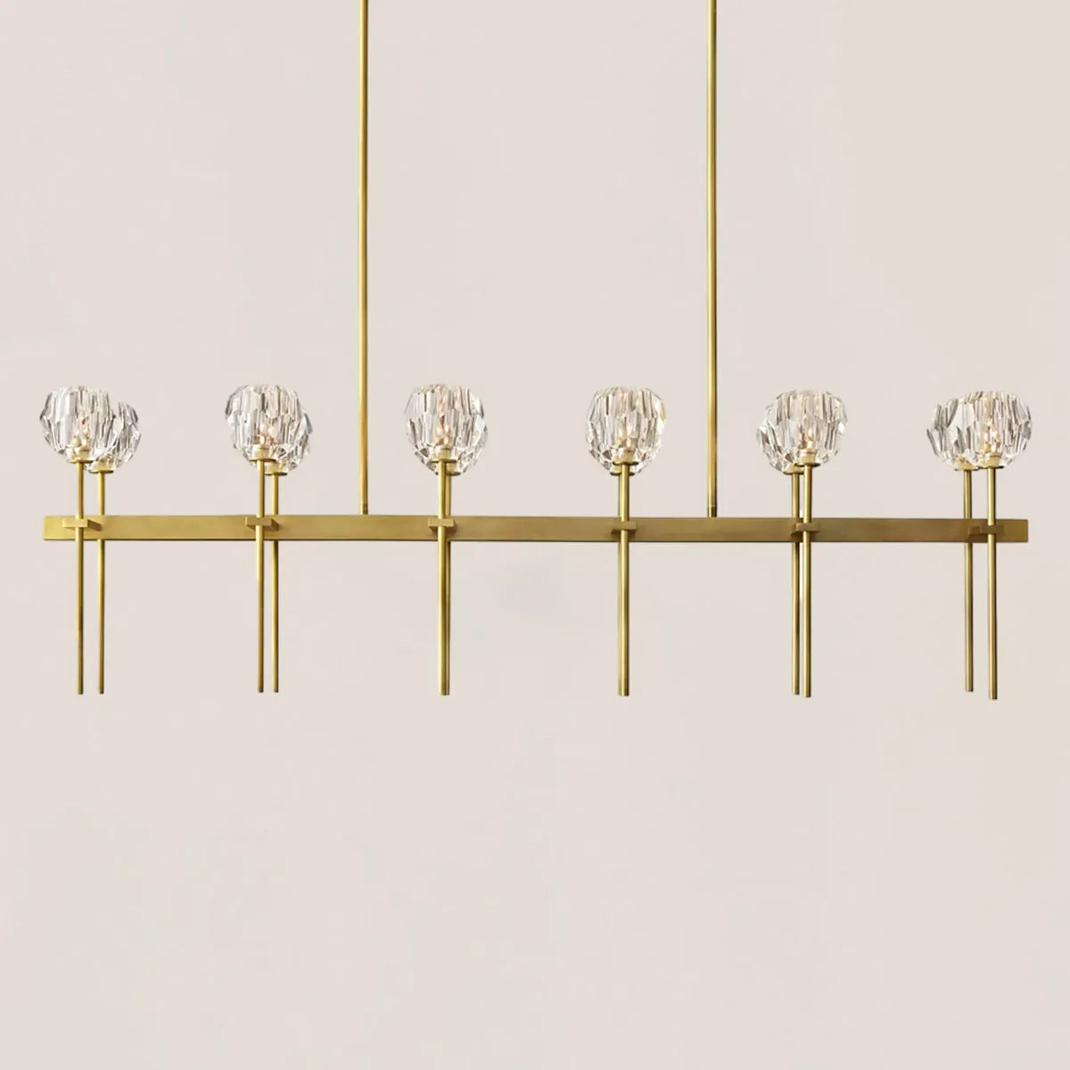 Boule De Crystal Clear Double Linear Chandelier 60"