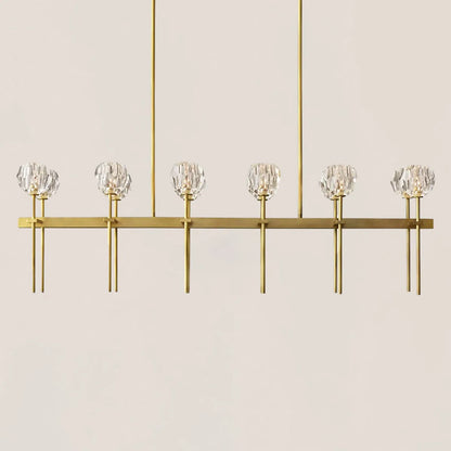 Boule De Crystal Clear Double Linear Chandelier 60"