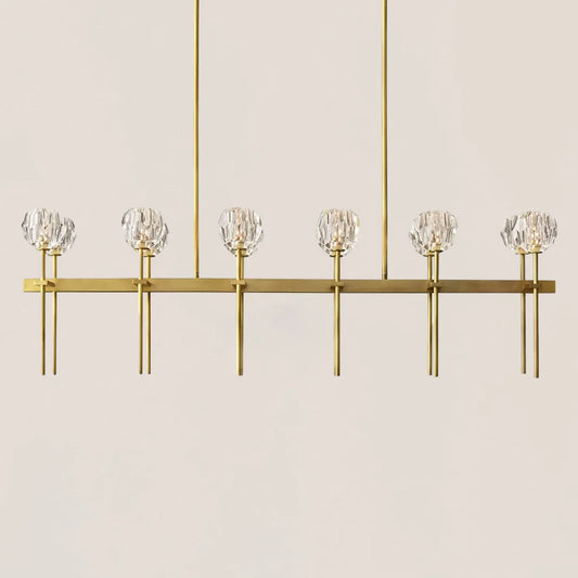 Boule De Crystal Clear Double Linear Chandelier 60"