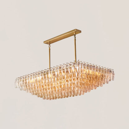 Chiara Clear Glass Rectangular Chandelier
