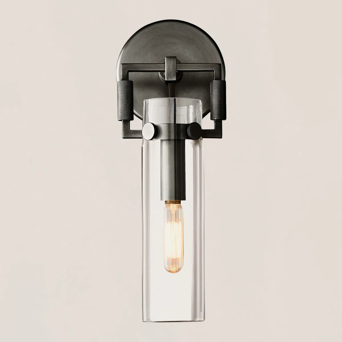 Machinist Glass Cylinder Sconce