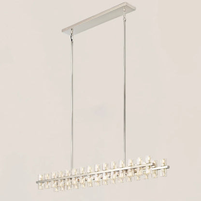 Contemporary Industrial K9 Crystal Rectangular Chandelier in Brass - Arcachon Style