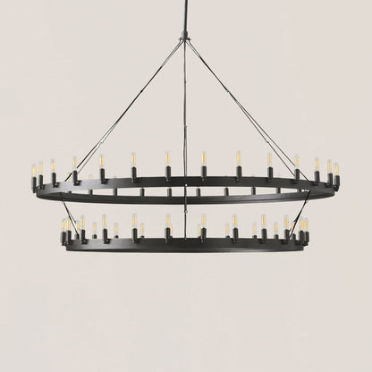 Industrial Rustic Vintage Filament 2-tier Chandelier - Camino Style